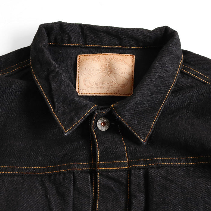 graphzero 1st Great War Model Denim Jacket Black Right Twill 15oz Selvedge Denim Men Women Unisex [GZ-GJ1ST-0601BK]