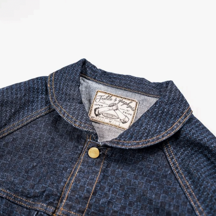 graphzero (グラフゼロ) デニムジャケット ラグラン 10オンス エンボスデニム 市松 メンズ レディース 男女兼用 [GZ-GJRG-0609-CH] 岡山 倉敷 児島 ジーンズ デニム ブランド