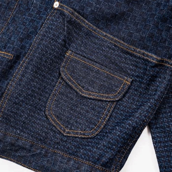 graphzero (グラフゼロ) デニムジャケット ラグラン 10オンス エンボスデニム 市松 メンズ レディース 男女兼用 [GZ-GJRG-0609-CH] 岡山 倉敷 児島 ジーンズ デニム ブランド