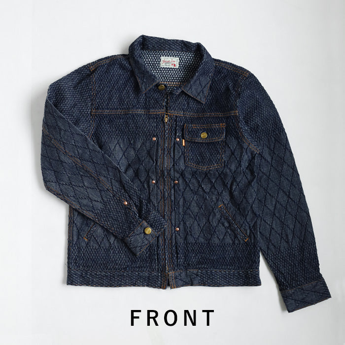 graphzero Riders Jacket Kendo Denim 11oz White Men's [GZ-GJRKN