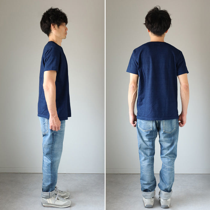 graphzero Crew Neck T-Shirt Indigo Short Sleeve Men's Women's [GZ-IDTC-25] Okayama Kurashiki Kojima Jeans Denim Brand 