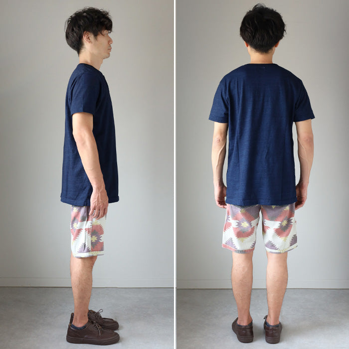 graphzero (Graph Zero) Henley neck T-shirt Indigo Short sleeve Men's Women's [GZ-IDTH-25] Okayama Kurashiki Kojima Jeans Denim Brand 