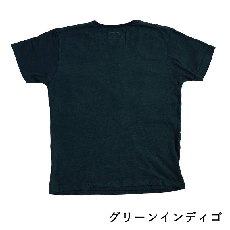 【2 Colors】graphzero Henley Neck Short Sleeve T-Shirt Indigo Rope Dyed for Men and Women [GZ-IDTH-26] Okayama Kurashiki Kojima Jeans Denim Brand