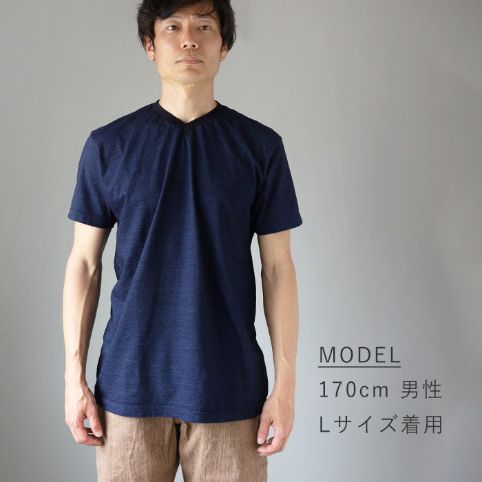 graphzero（グラフゼロ）VネックTシャツ インディゴ 半袖 メンズ