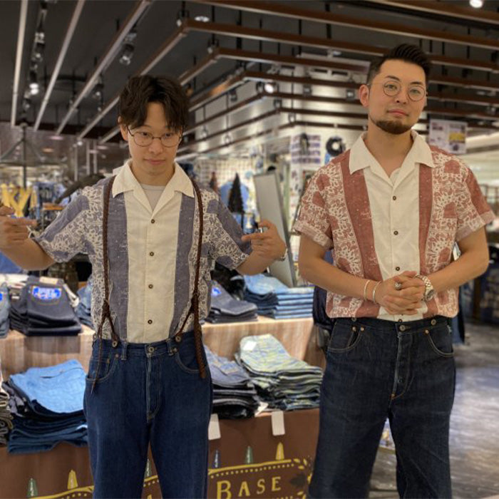 [3 colors] graphzero Italian collar short-sleeved shirt bandana pattern black navy red men's ladies' unisex [GZ-ITLS-0605]