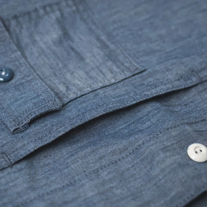 graphzero Jail Pocket Long Sleeve Shirt M44 Chambray [GZ-JLPLS-CM] Okayama Kurashiki Kojima Jeans Denim Brand