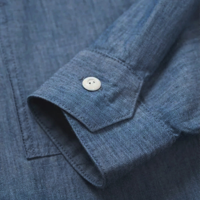 graphzero Jail Pocket Long Sleeve Shirt M44 Chambray [GZ-JLPLS-CM] Okayama Kurashiki Kojima Jeans Denim Brand