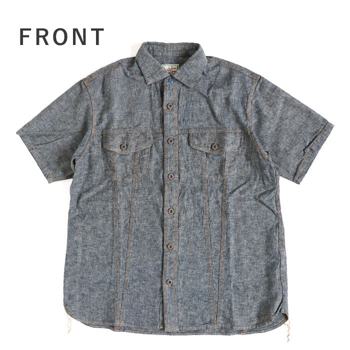 graphzero Denim jacket work shirt short sleeve 3rd type indigo men's women's [GZ-JW3RDSS-0606]