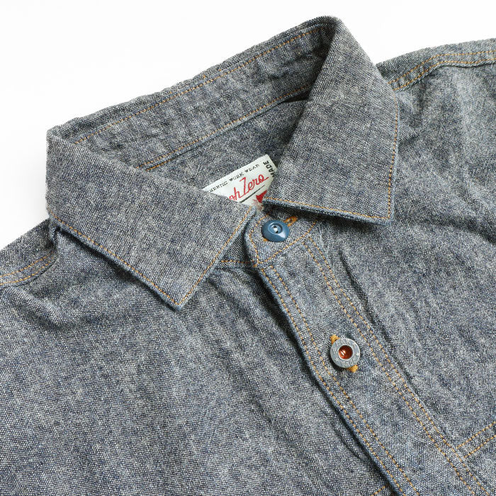 graphzero Denim jacket work shirt short sleeve 3rd type indigo men's women's [GZ-JW3RDSS-0606]