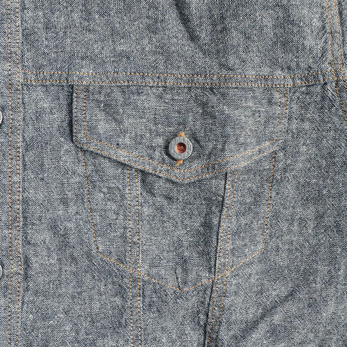 graphzero Denim jacket work shirt short sleeve 3rd type indigo men's women's [GZ-JW3RDSS-0606]