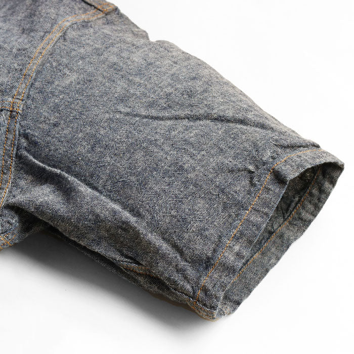 graphzero Denim jacket work shirt short sleeve 3rd type indigo men's women's [GZ-JW3RDSS-0606]