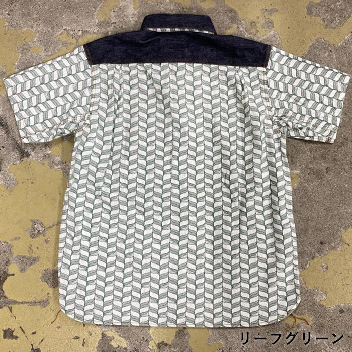 [3 colors] graphzero Italian collar short-sleeved shirt bandana pattern black navy red men's ladies' unisex [GZ-ITLS-0605]