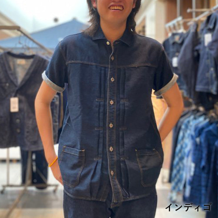 [3 colors] graphzero Italian collar short-sleeved shirt bandana pattern black navy red men's ladies' unisex [GZ-ITLS-0605]