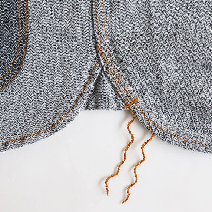 graphzero Denim jacket work shirt short sleeve black herringbone men's women's unisex [GZ-JWSS-0605-BKHB] Okayama Kurashiki Kojima jeans denim brand 