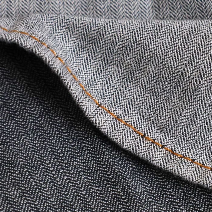 graphzero Denim jacket work shirt short sleeve black herringbone men's women's unisex [GZ-JWSS-0605-BKHB] Okayama Kurashiki Kojima jeans denim brand 