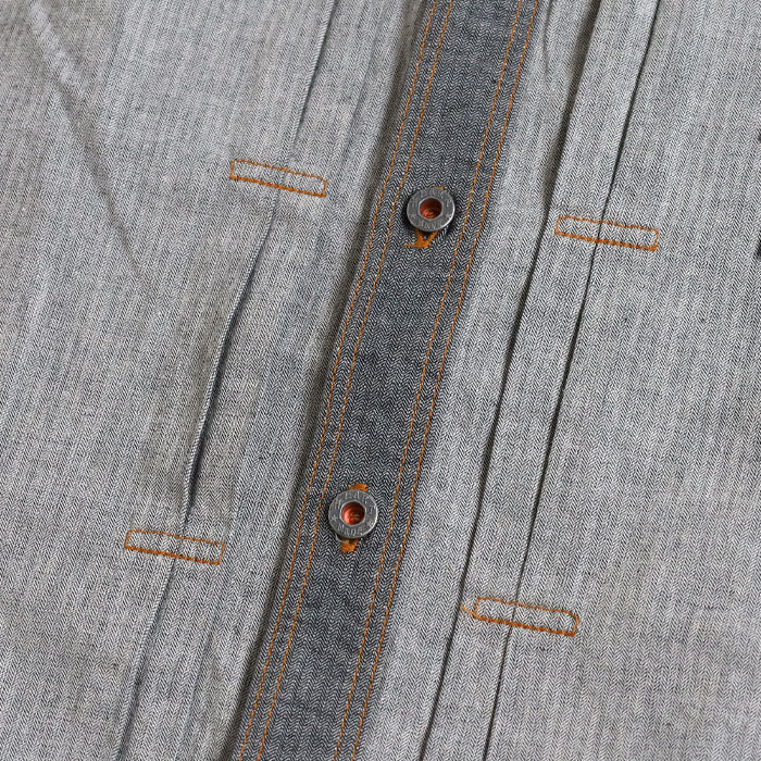 graphzero Denim jacket work shirt short sleeve black herringbone men's women's unisex [GZ-JWSS-0605-BKHB] Okayama Kurashiki Kojima jeans denim brand 