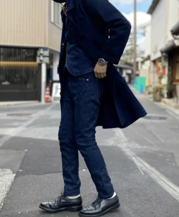 graphzero Kendo Denim Slim Straight Jeans Blue 11oz One Wash Men's Women's Unisex [GZ-KNSL-0312-BL]