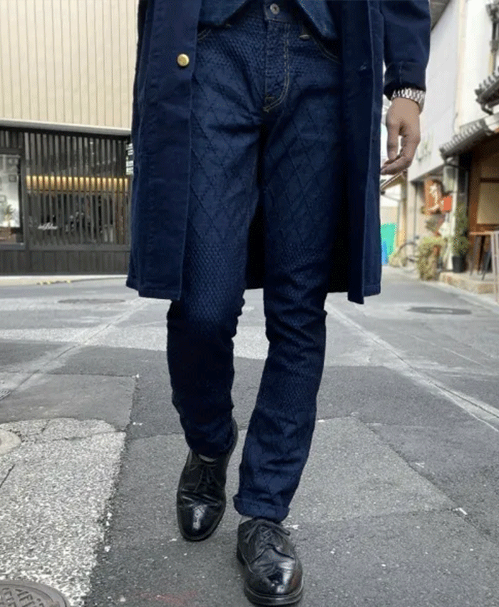 graphzero Kendo Denim Slim Straight Jeans Blue 11oz One Wash Men's Women's Unisex [GZ-KNSL-0312-BL]
