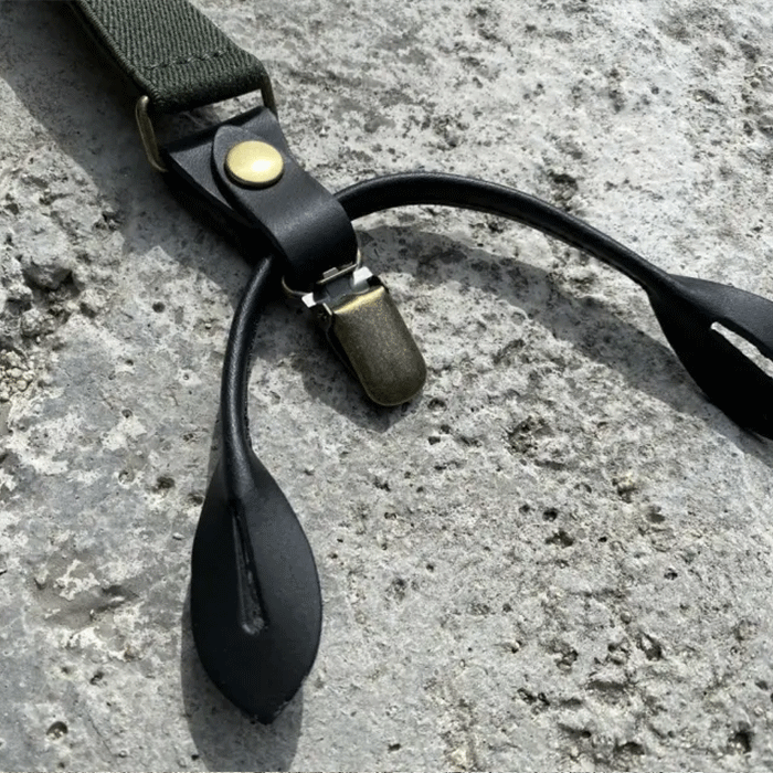 graphzero Leather Suspenders Black Minervaliscio Men's Women's Unisex [GZ-MLS2]