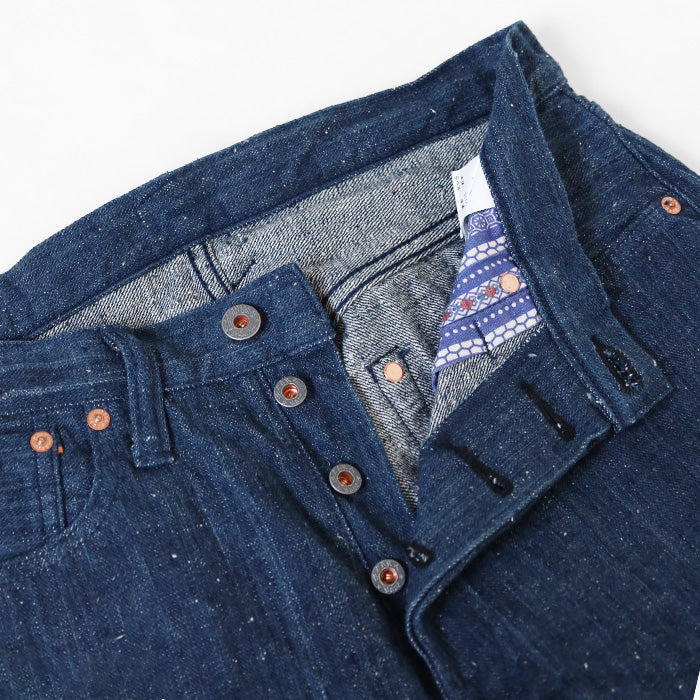 graphzero (グラフゼロ) 13オンス 天然染め ネップデニム ストレートジーンズ 藍染め メンズ ワンウォッシュ [GZ-NPST-AI]