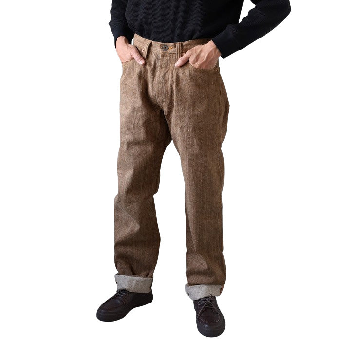 karipon グラフゼロ GZ-NPST 柿渋染め デニム 30 GZ-NPST-KAKI 13oz 天然染めネップストレートジーンズ 柿渋 - 倉敷美観
