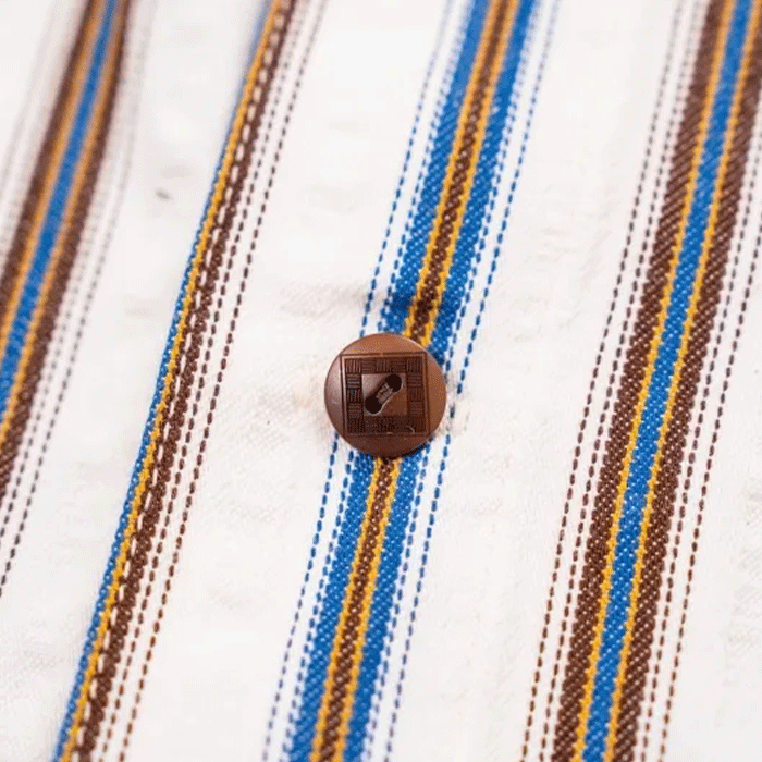 graphzero (グラフゼロ) プリーツ 長袖シャツ ホワイト×ブルーストライプ メンズ レディース 男女兼用 [GZ-PLSHL-0609-BLU] 岡山 倉敷 児島 ジーンズ デニム ブランド