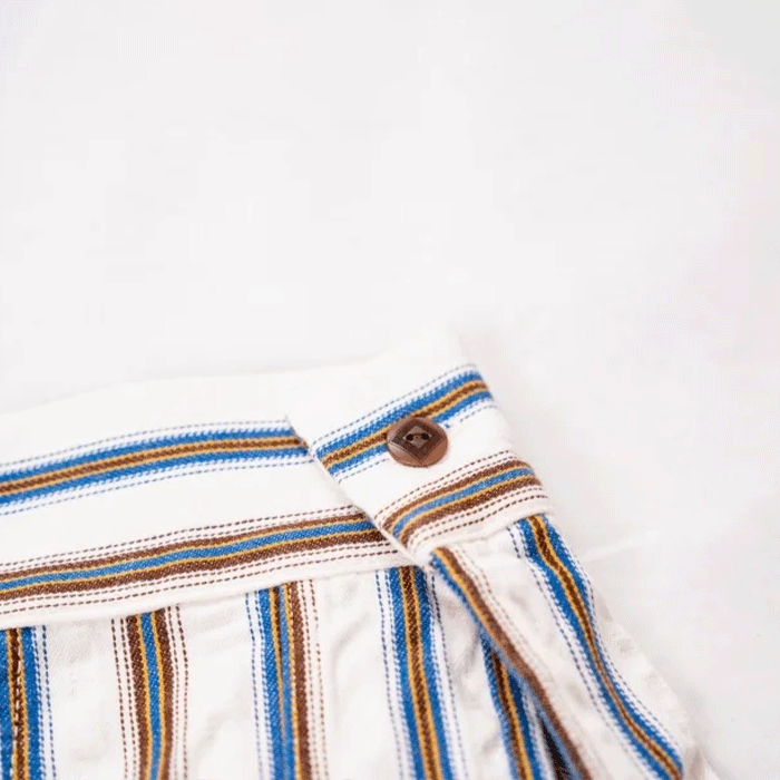 graphzero Pleated Long Sleeve Shirt White x Blue Stripe Men's Women's Unisex [GZ-PLSHL-0609-BLU] Okayama Kurashiki Kojima Jeans Denim Brand