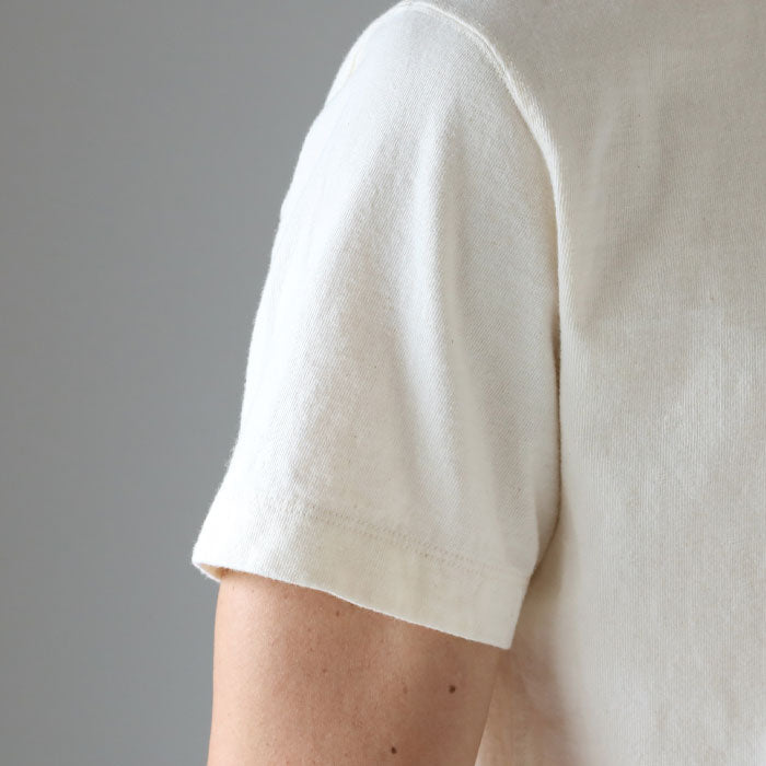 graphzero Henley neck T-shirt off-white short sleeve blue tab, men's women's unisex [GZ-PTH] Okayama Kurashiki Kojima jeans denim brand