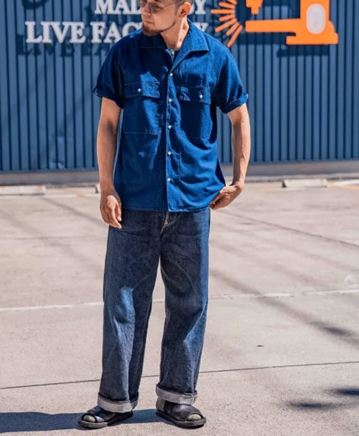 graphzero (グラフゼロ) ラグランスリーブシャツ ダークインディゴ 半袖 メンズ レディース 男女兼用 [GZ-RGSLS-0607-D-ID] 岡山 倉敷 児島 ジーンズ デニム ブランド