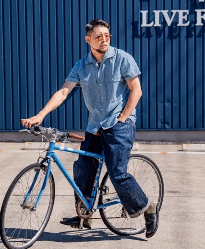 graphzero Raglan Sleeve Shirt Light Indigo Short Sleeve Men's Women's Unisex [GZ-RGSLS-0607-L-ID] Okayama Kurashiki Kojima Jeans Denim Brand