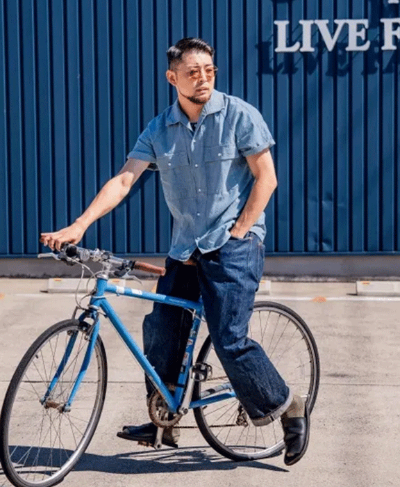 graphzero Raglan Sleeve Shirt Light Indigo Short Sleeve Men's Women's Unisex [GZ-RGSLS-0607-L-ID] Okayama Kurashiki Kojima Jeans Denim Brand