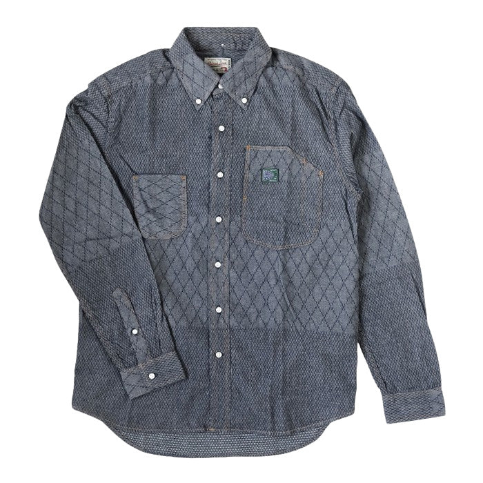 graphzero Standard Button-down Long Sleeve Shirt Sashiko Kendo