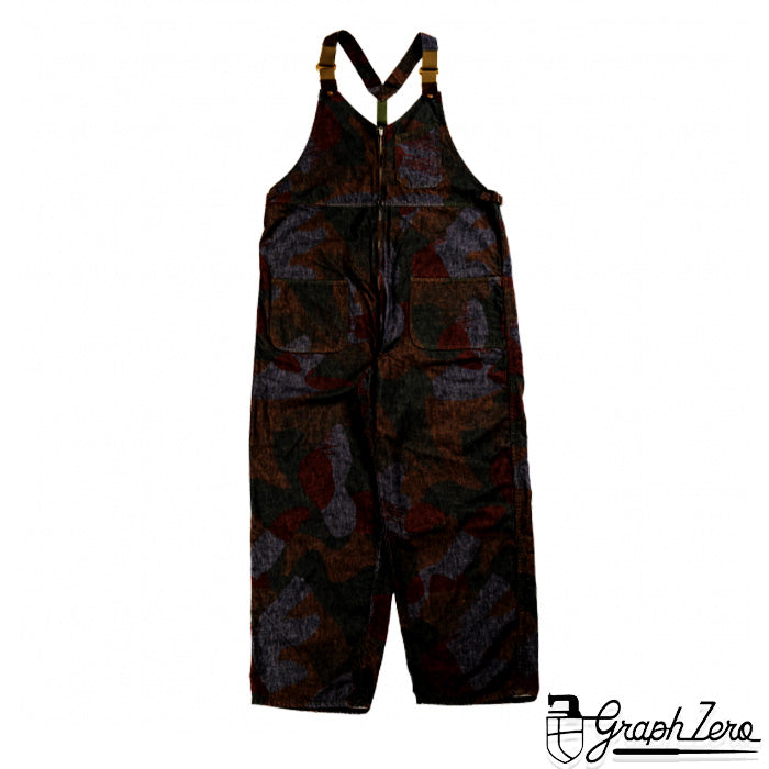graphzero Seabees Overalls 10oz Denim Camouflage French Army Red Pigment Print [GZ-SBOA-RED] Okayama Kurashiki Kojima Jeans Denim Brand