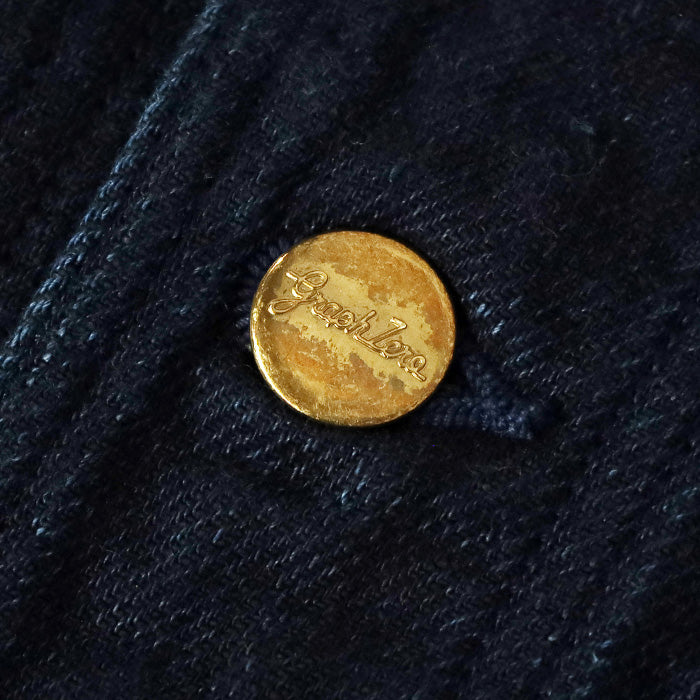 graphzero(グラフゼロ) 40s ショールカラー カバーオール 13.5オンス 二重織りデニム インディゴ バイオウォッシュ メンズ レディース [GZ-SCCA-0602] 岡山 倉敷 児島 ジーンズ デニム ブランド