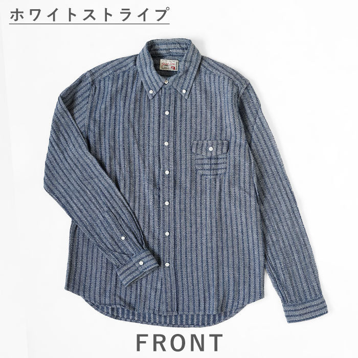 2 Colors] graphzero Standard Button-Down Long-Sleeve Shirt Selvage