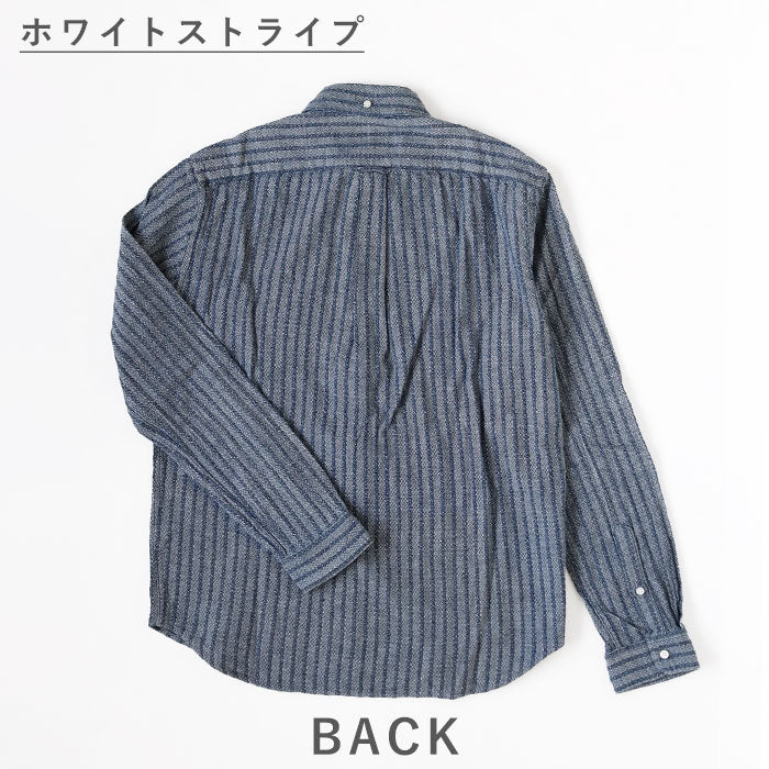 【2色】graphzero (グラフゼロ) スタンダード ボタンダウン 長袖シャツ セルビッチジャガード生地 ストライプ メンズ レディース [GZ-SDBDL-0111]