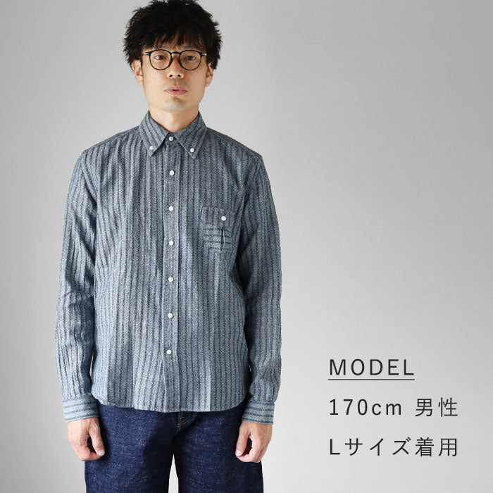 【2色】graphzero (グラフゼロ) スタンダード ボタンダウン 長袖シャツ セルビッチジャガード生地 ストライプ メンズ レディース [GZ-SDBDL-0111]