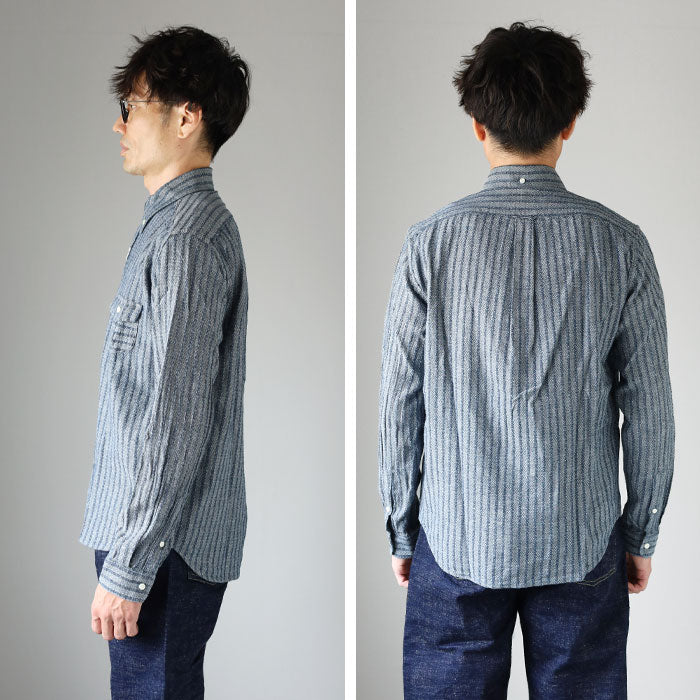 【2色】graphzero (グラフゼロ) スタンダード ボタンダウン 長袖シャツ セルビッチジャガード生地 ストライプ メンズ レディース [GZ-SDBDL-0111]