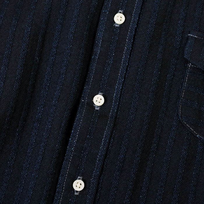 【2色】graphzero (グラフゼロ) スタンダード ボタンダウン 長袖シャツ セルビッチジャガード生地 ストライプ メンズ レディース [GZ-SDBDL-0111]