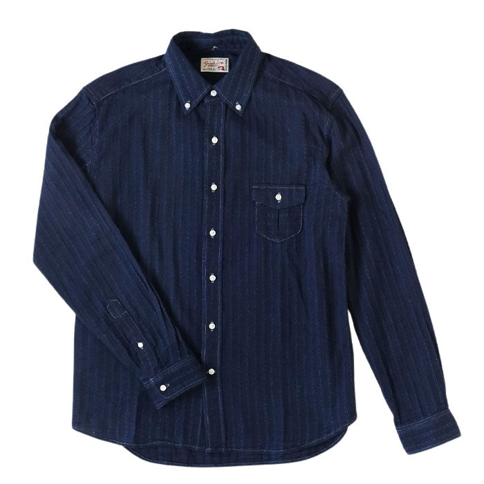 【2色】graphzero (グラフゼロ) スタンダード ボタンダウン 長袖シャツ セルビッチジャガード生地 ストライプ メンズ レディース [GZ-SDBDL-0111]