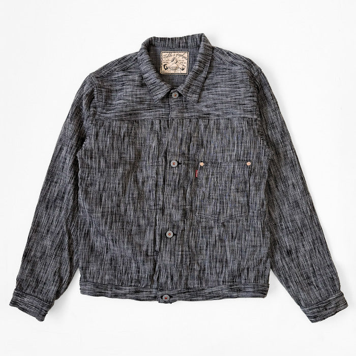 graphzero 1st World War Model Denim Jacket 15oz Yarn-dyed Selvedge Denim Black Grey Men's Women's Unisex [GZ-SKGJ1ST-BKGY]