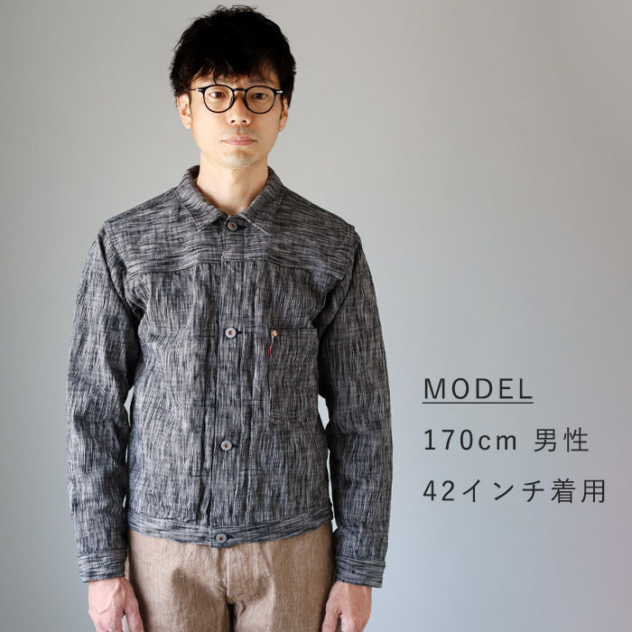 graphzero 1st World War Model Denim Jacket 15oz Yarn-dyed Selvedge Denim Black Grey Men's Women's Unisex [GZ-SKGJ1ST-BKGY]