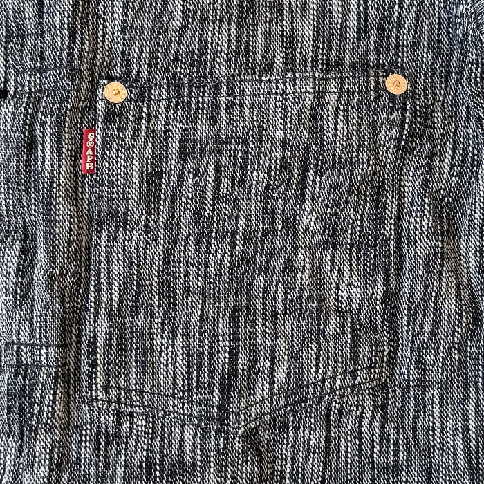 graphzero 1st World War Model Denim Jacket 15oz Yarn-dyed Selvedge Denim Black Grey Men's Women's Unisex [GZ-SKGJ1ST-BKGY]