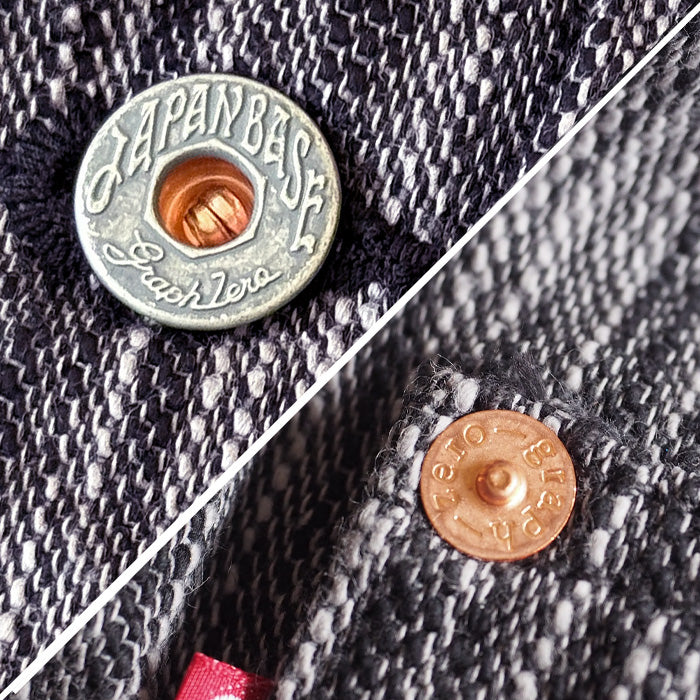 graphzero 1st World War Model Denim Jacket 15oz Yarn-dyed Selvedge Denim Black Grey Men's Women's Unisex [GZ-SKGJ1ST-BKGY]