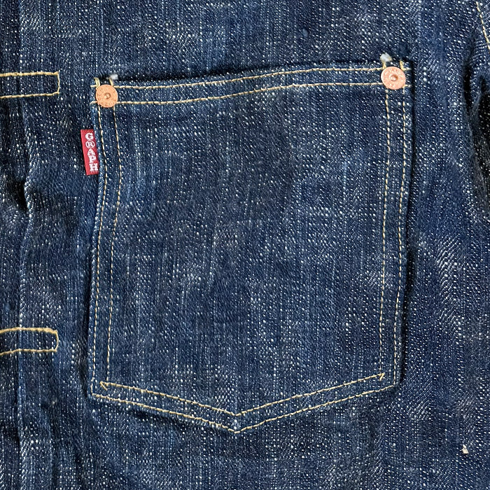 graphzero(グラフゼロ) 1st 大戦モデル デニムジャケット 15オンス 綛染め セルビッチデニム グリーンインディゴ メンズ レディース 男女兼用 [GZ-SKGJ1ST-GRN] 岡山 倉敷 児島 ジーンズ デニム ブランド