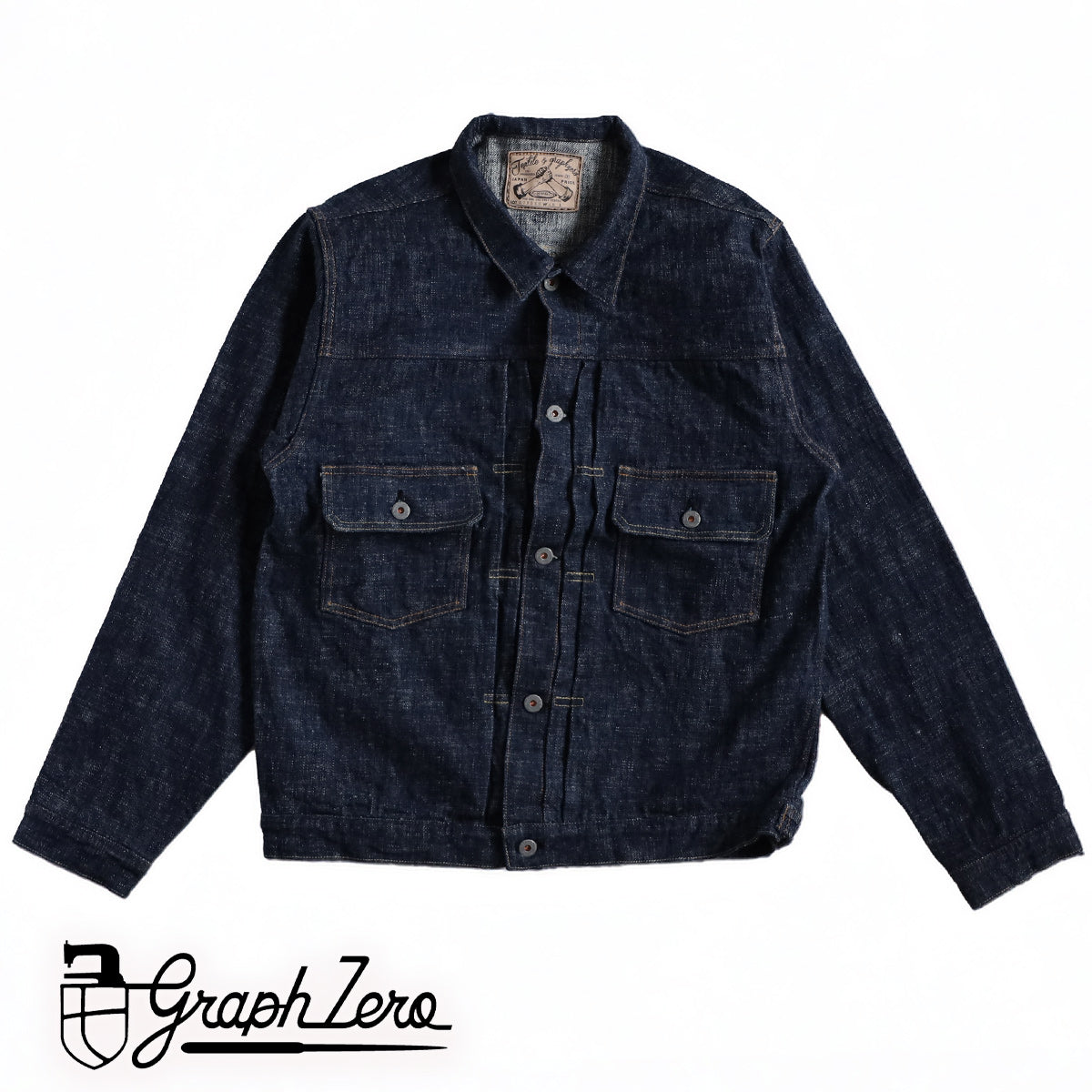 graphzero 15oz Selvedge 2nd Denim Jacket Indigo Hank-Dyed for Men
