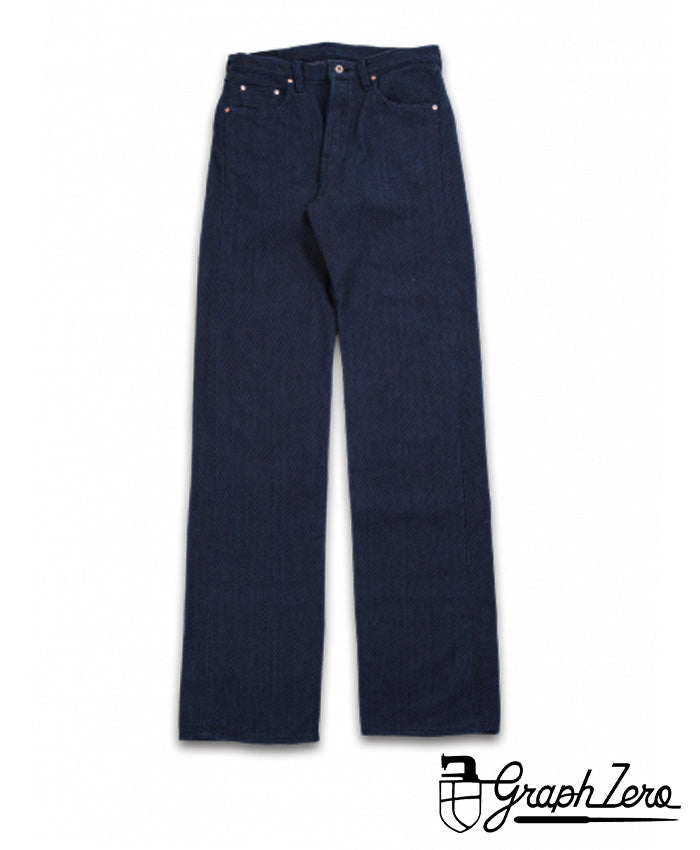 graphzero 13oz Sashiko Loose Straight Jeans Indigo One Wash [GZ-SKLST-ID] Okayama Kurashiki Kojima Jeans Denim Brand