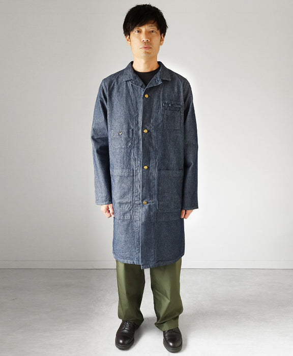 Graphzero 10oz Basket Weave Denim Sewing Coat (2 Colors) for Men and Women [GZ-SMCT-0112] Available in Okayama, Kurashiki, and Kojima. Jeans, Denim, and Outerwear.