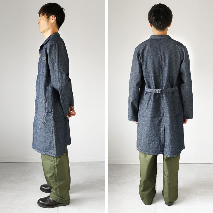 Graphzero 10oz Basket Weave Denim Sewing Coat (2 Colors) for Men and Women [GZ-SMCT-0112] Available in Okayama, Kurashiki, and Kojima. Jeans, Denim, and Outerwear.