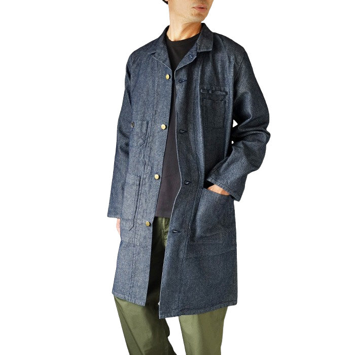 Graphzero 10oz Basket Weave Denim Sewing Coat (2 Colors) for Men and Women [GZ-SMCT-0112] Available in Okayama, Kurashiki, and Kojima. Jeans, Denim, and Outerwear.